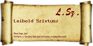 Leibold Szixtusz névjegykártya